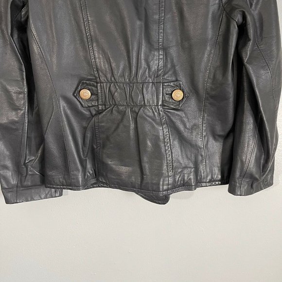 Wilson's Leather Womens Black Leather Biker Moto Jacket Size S Motorcycle - Picture 5 of 9